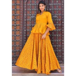 Haldi Special Peplum Top with Skirt Style
